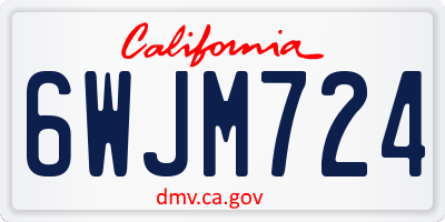 CA license plate 6WJM724