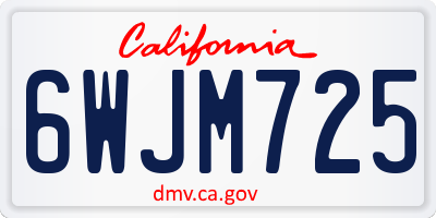 CA license plate 6WJM725