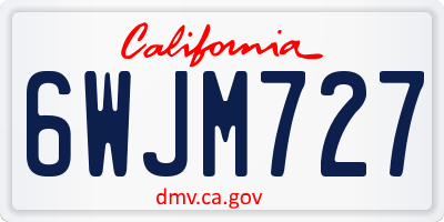 CA license plate 6WJM727
