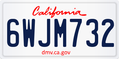 CA license plate 6WJM732