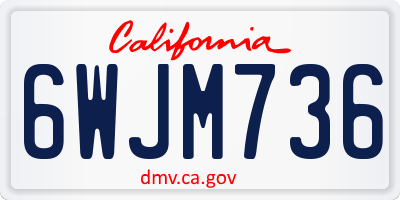 CA license plate 6WJM736