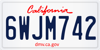 CA license plate 6WJM742