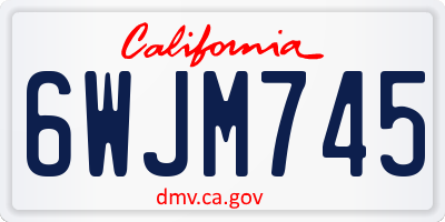 CA license plate 6WJM745