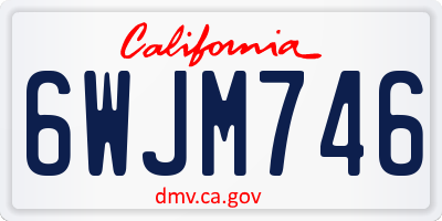 CA license plate 6WJM746