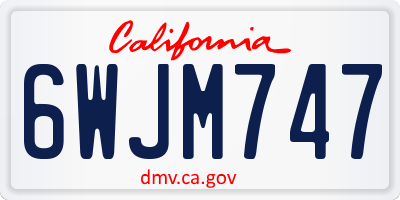 CA license plate 6WJM747