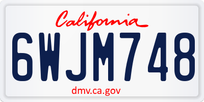 CA license plate 6WJM748
