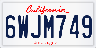CA license plate 6WJM749