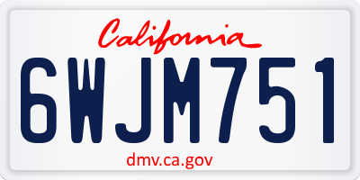 CA license plate 6WJM751