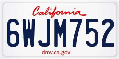 CA license plate 6WJM752