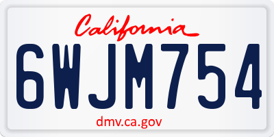 CA license plate 6WJM754