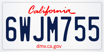 CA license plate 6WJM755
