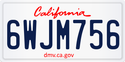 CA license plate 6WJM756