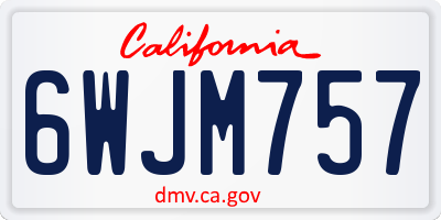 CA license plate 6WJM757