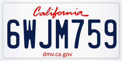 CA license plate 6WJM759