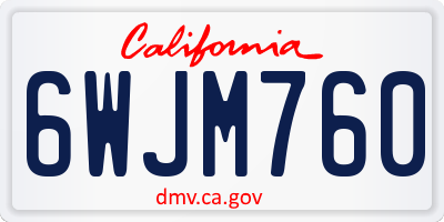 CA license plate 6WJM760
