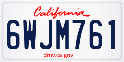 CA license plate 6WJM761