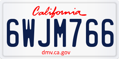 CA license plate 6WJM766