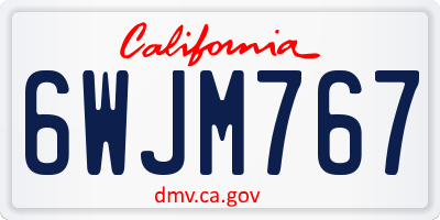 CA license plate 6WJM767