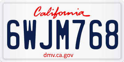 CA license plate 6WJM768