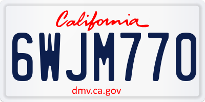 CA license plate 6WJM770