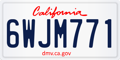 CA license plate 6WJM771