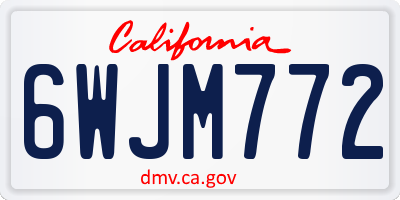 CA license plate 6WJM772