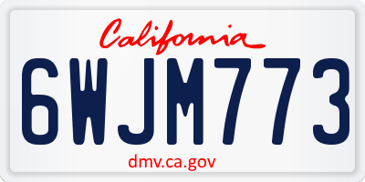 CA license plate 6WJM773