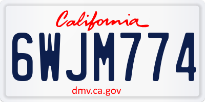 CA license plate 6WJM774