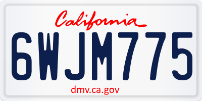 CA license plate 6WJM775