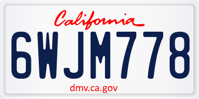 CA license plate 6WJM778
