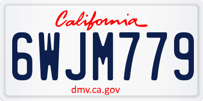 CA license plate 6WJM779