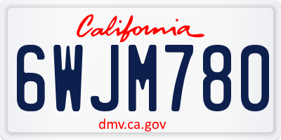 CA license plate 6WJM780