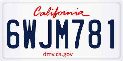 CA license plate 6WJM781
