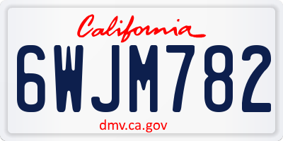 CA license plate 6WJM782
