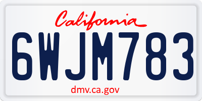 CA license plate 6WJM783