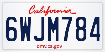 CA license plate 6WJM784