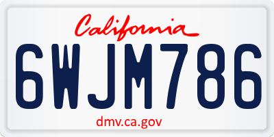 CA license plate 6WJM786