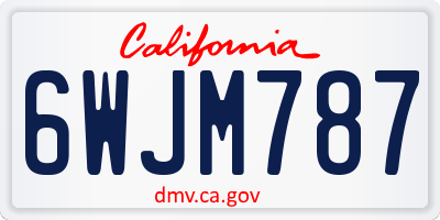 CA license plate 6WJM787