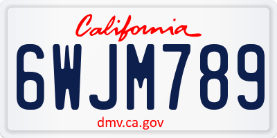 CA license plate 6WJM789