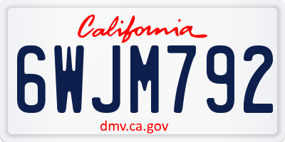 CA license plate 6WJM792