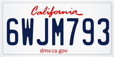 CA license plate 6WJM793