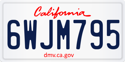 CA license plate 6WJM795