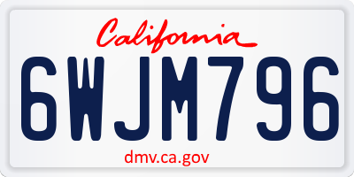 CA license plate 6WJM796