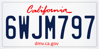 CA license plate 6WJM797