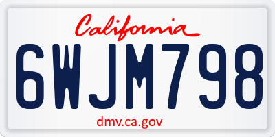 CA license plate 6WJM798