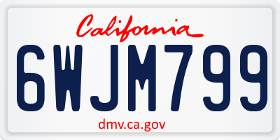 CA license plate 6WJM799