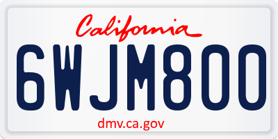 CA license plate 6WJM800