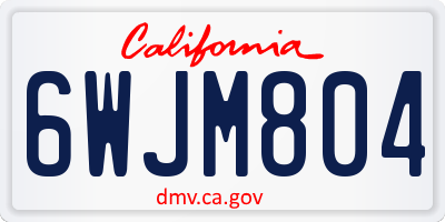 CA license plate 6WJM804