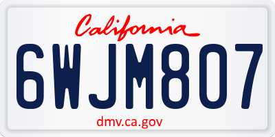CA license plate 6WJM807