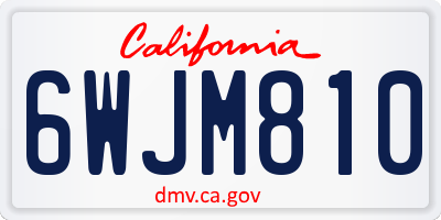 CA license plate 6WJM810